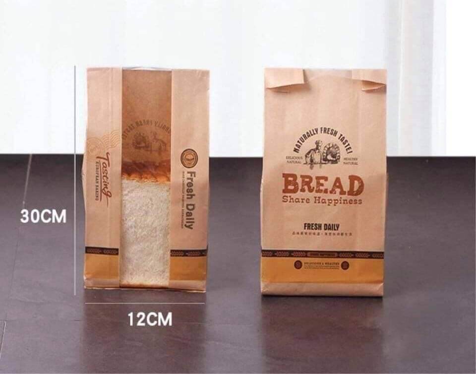 Set of 10 Vertical Chrysanthemum Bread Bags (30Cm×12Cm +5Cm Long)