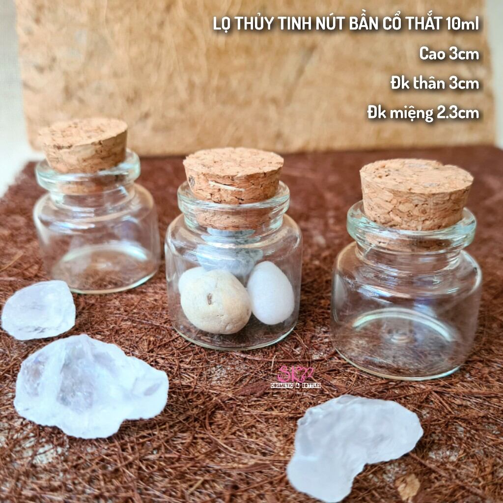 [Nhiều size]Set 3 LỌ THỦY TINH NÚT BẦN CỔ THẮT NHỎ