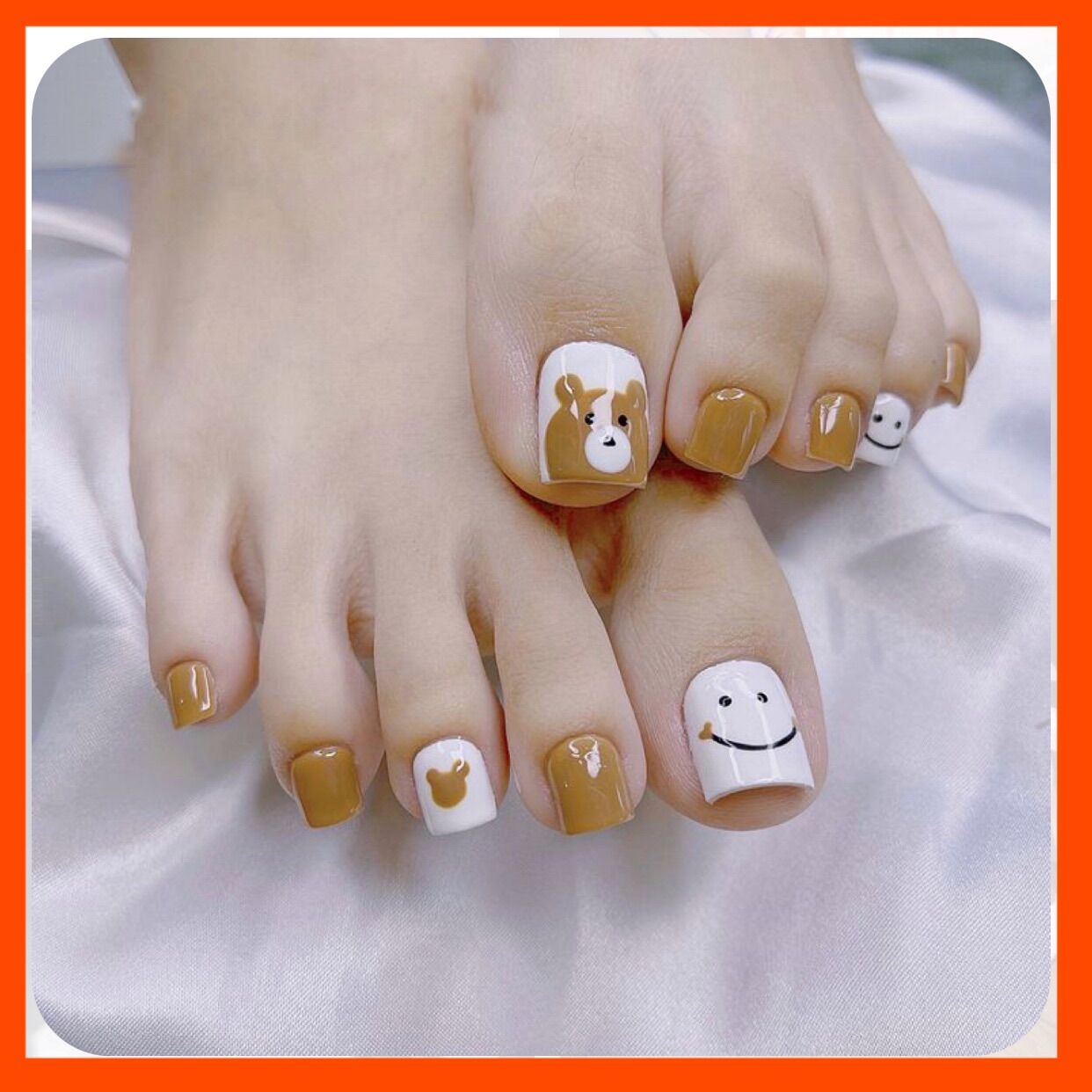 Bộ 24 móng up chân - nail box sơn gel hoạ tiết vẽ dễ thương