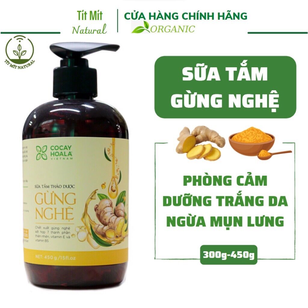 Sữa tắm thảo dược gừng nghệ cỏ cây hoa lá