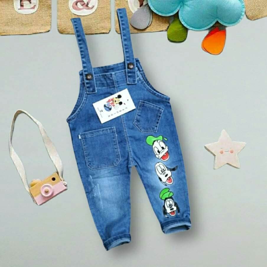 Yếm jean dài cho bé trái /gái chất co giãn
