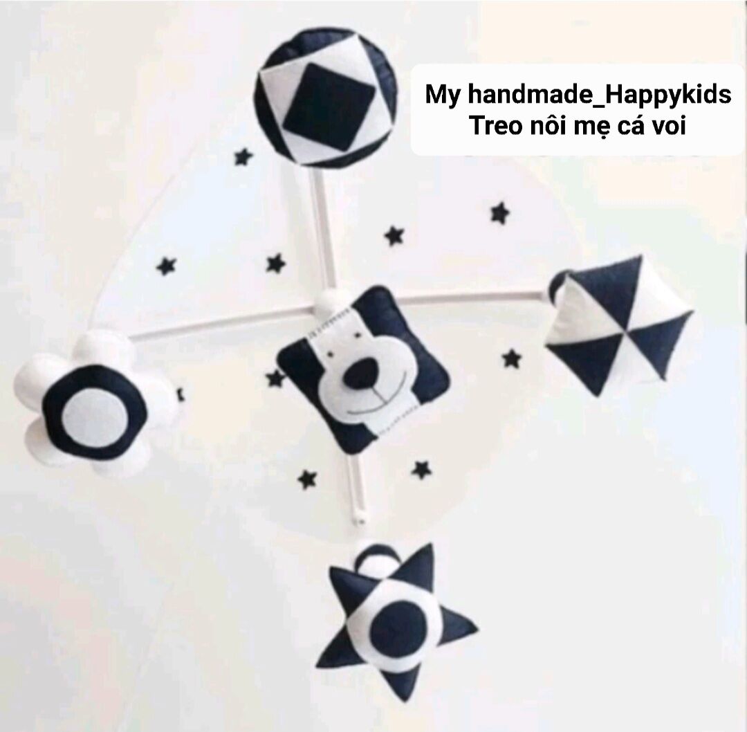 [HCM]Treo nôi handmade màu tương phản giúp bé biết phân biệt màu sắc kèm khung X