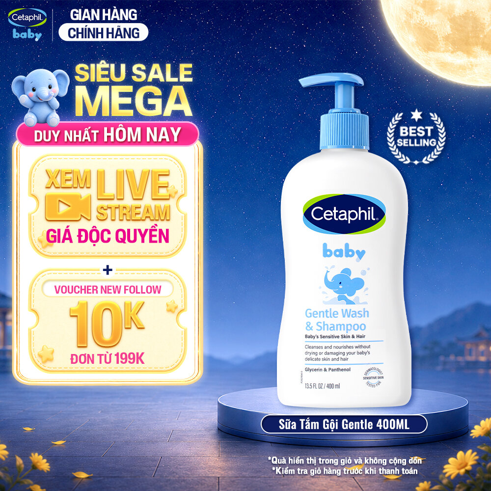 Sữa tắm gội dịu lành cho bé CETAPHIL BABY GENTLE WASH  SHAMPOO 400ML