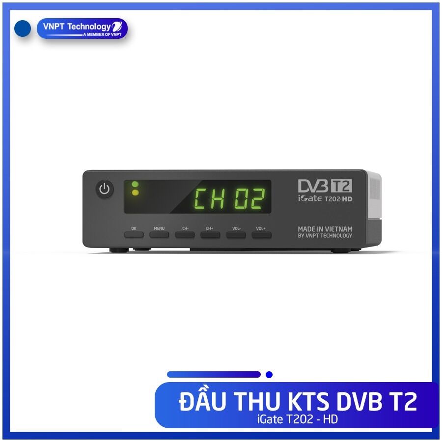 Đầu Thu Kĩ Thuật Số Mặt Đất VNPT-iGate DVB-T2 T202 HD (Tặng Cáp HDMI)