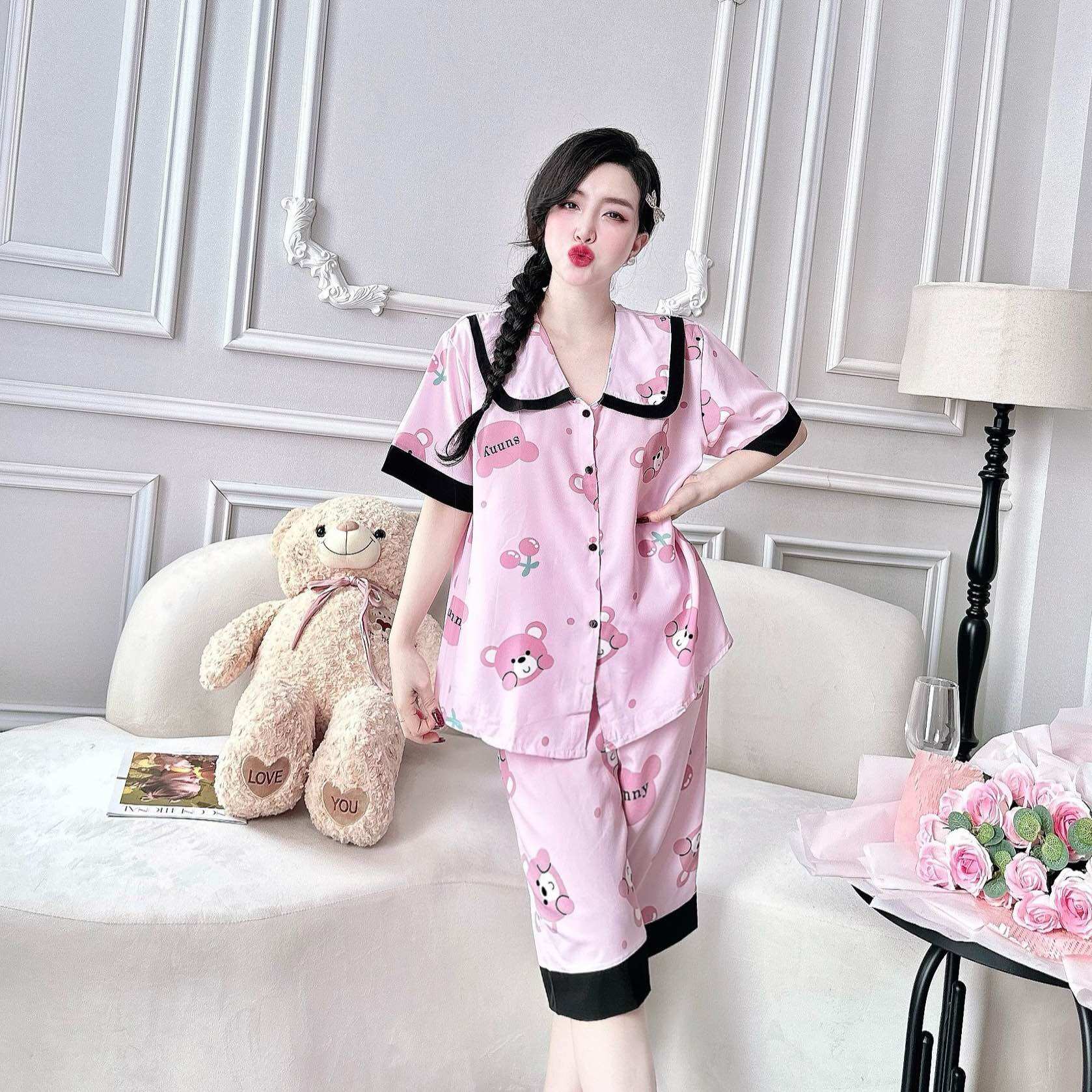 Đồ Bộ Bigsize 50-100kg Lụa Nhật Cao Cấp - Chất mát, Form Bigsize, Hot Trend