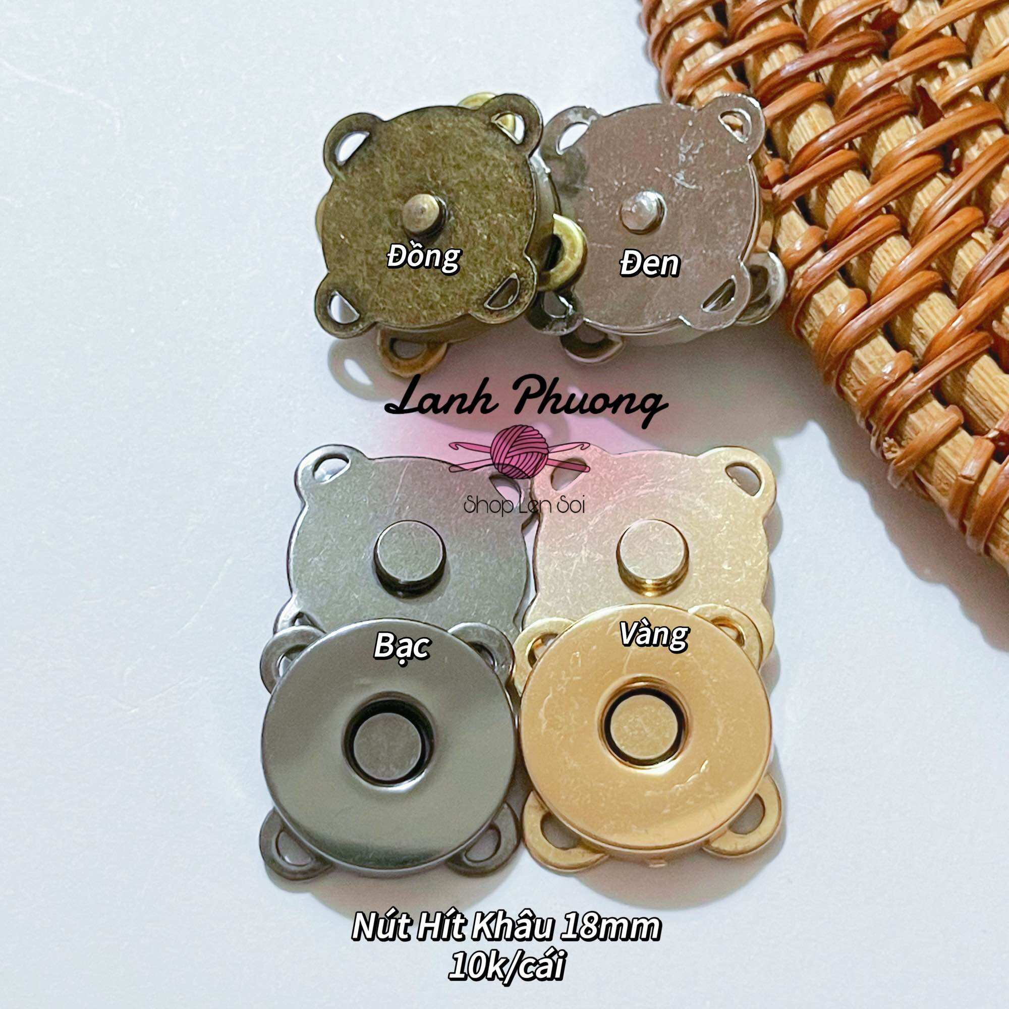 Nút Hít Nam Châm Khâu Và Gài ( set 2 cái)