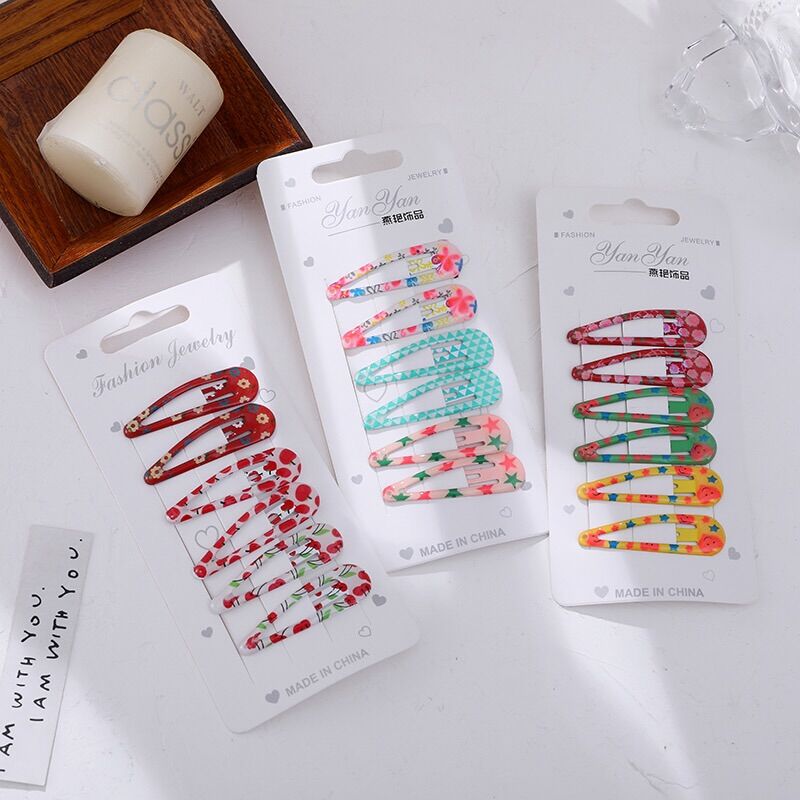 Set 6 Kẹp Tóc Nhiều Màu Dễ Thương
