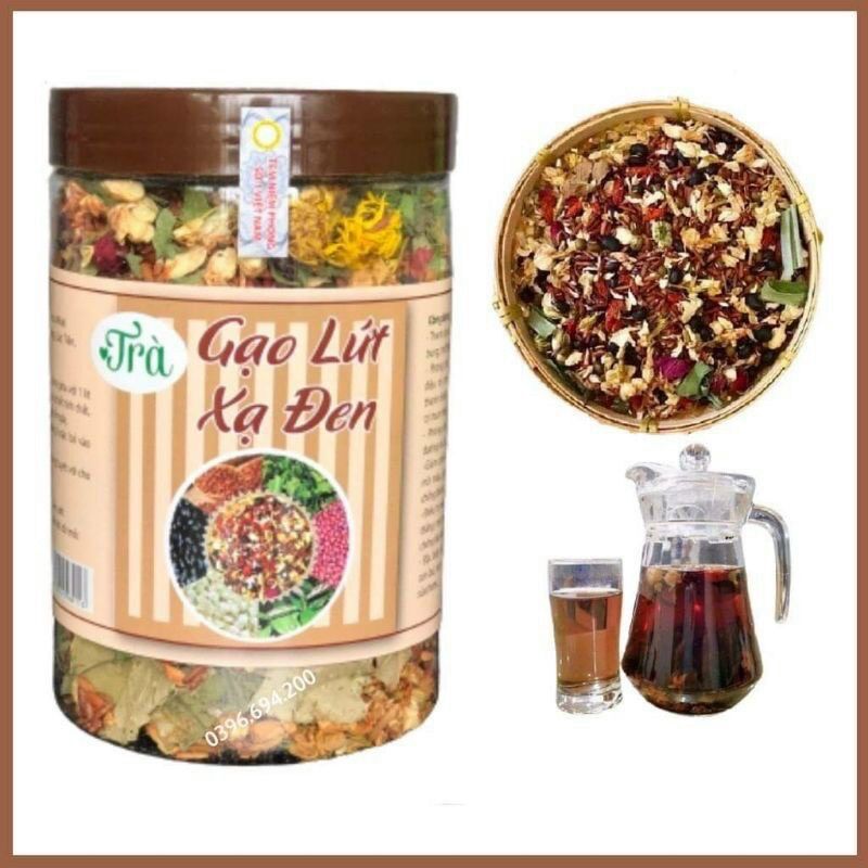 Trà gạo lứt xạ đen thảo mộc thải độc mát gan