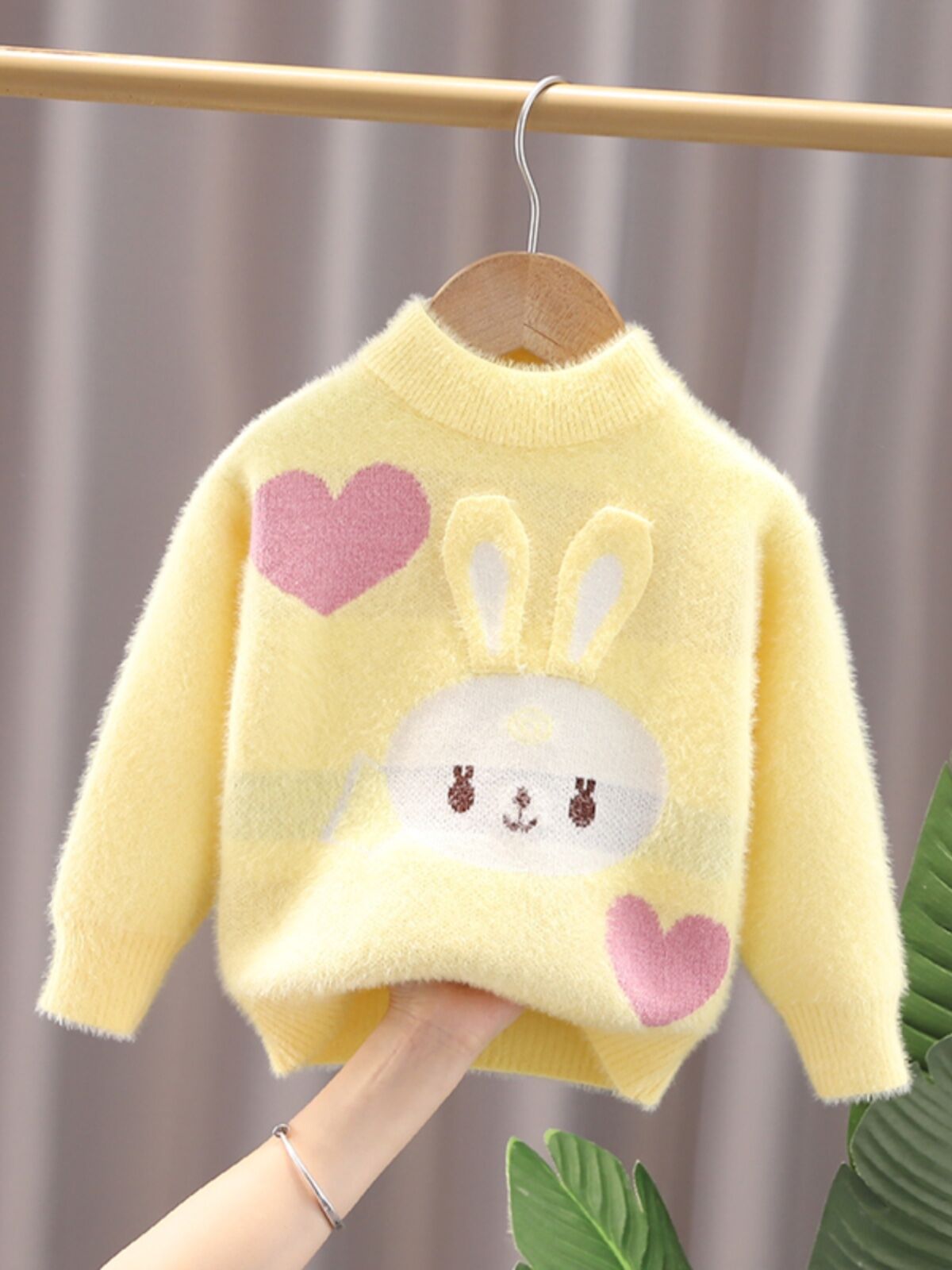 Áo Len Lông Sika Dày Dặn Cho Bé Gái Mùa Đông 2025 Áo Len Dệt Kim Lót Lông Cừu Cho Trẻ Em Áo Sơ Mi Cơ Bản Cho Bé Gái