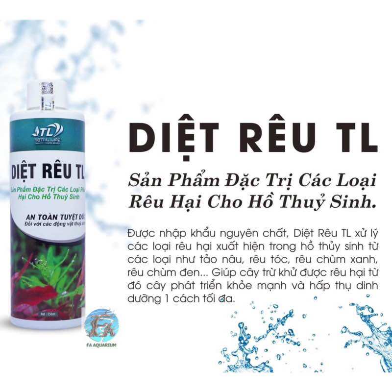 Diệt rêu TL, diệt rêu hại bể thuỷ sinh