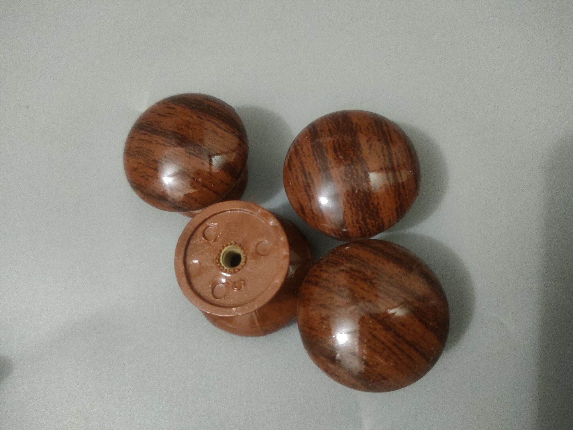 Núm nhựa giả gỗ cao cấp kèm ốc, núm tròn bắt cửa tủ ngăn kéo