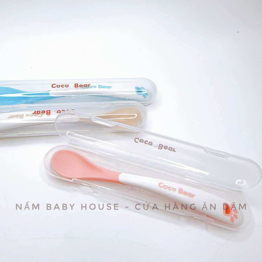 Thìa báo nóng kichi / cocobear cho bé ăn dặm