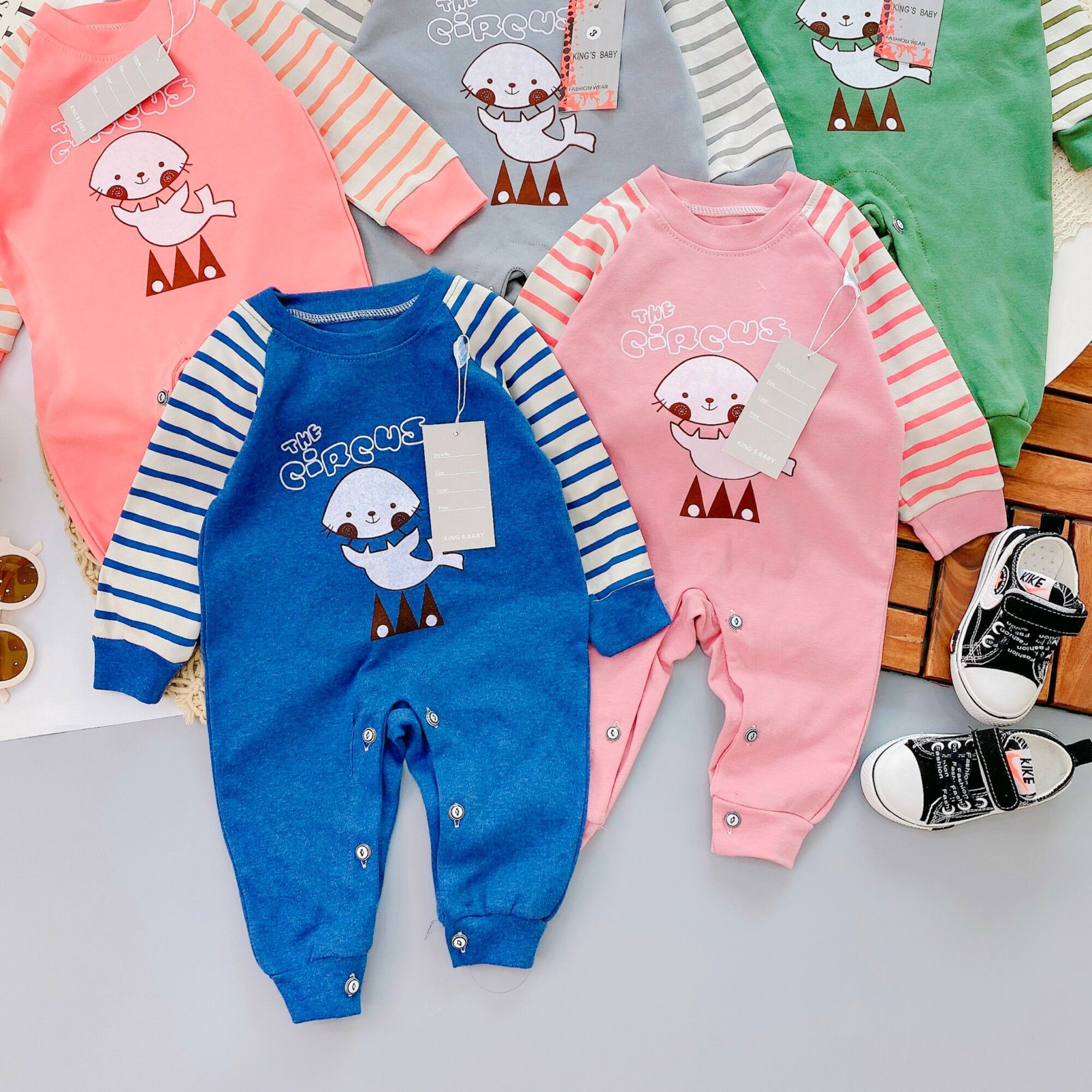 Body nỉ thu đông cho bé 2-8kg