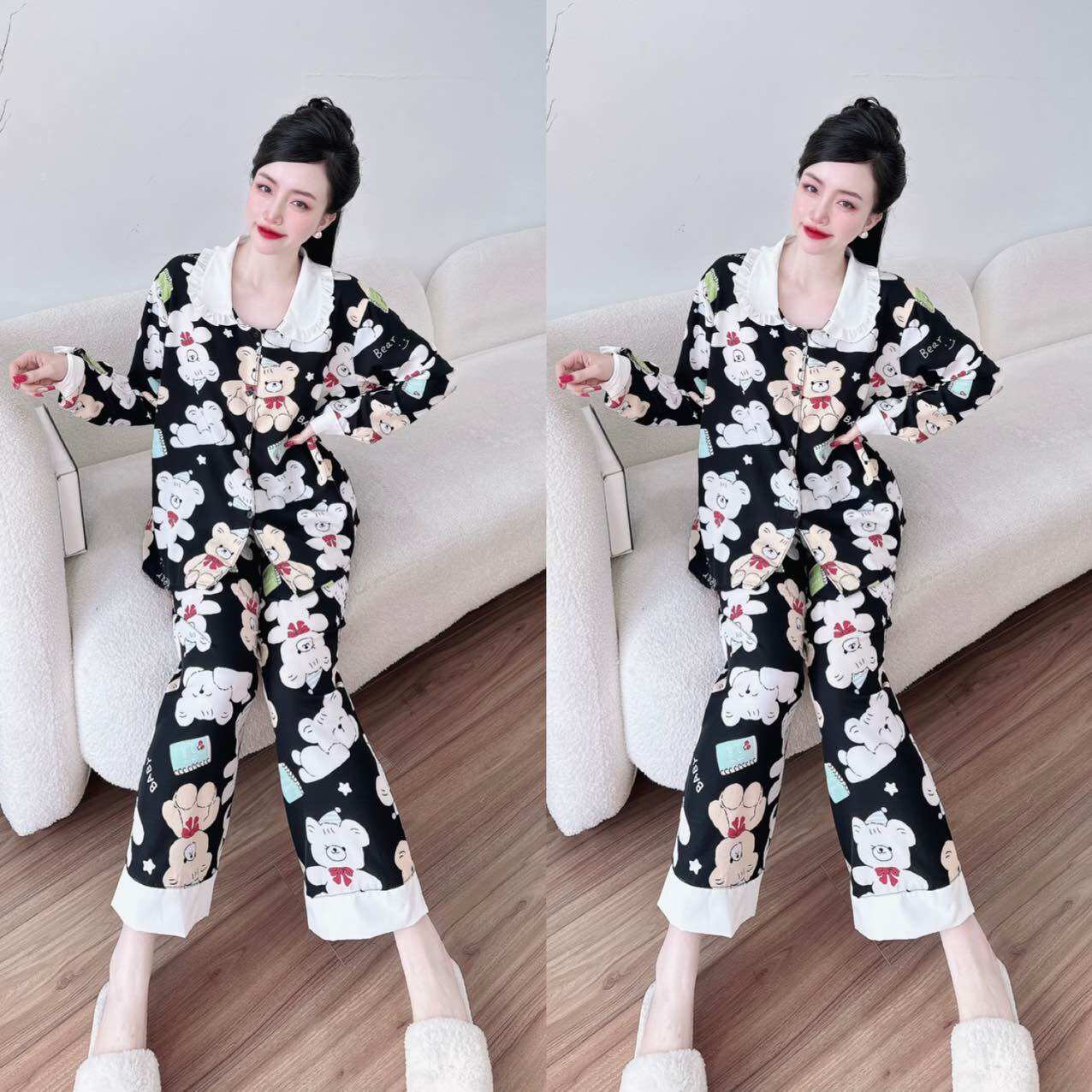 Đồ bộ Lụa Nhật phối ren 3 size 50-100kg bigsize chất mát Y