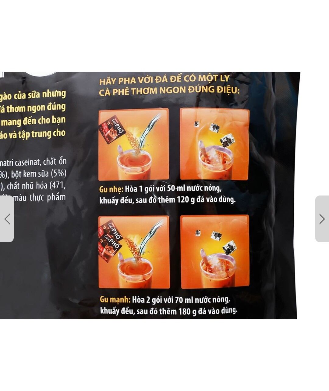 Cà phê phố sữa đá bịch lớn 30 gói x125g
