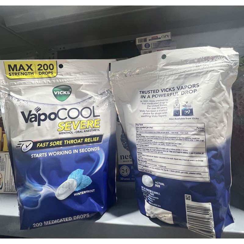 Kẹo ngậm bạc hà giảm ho VapoCool 200 viên của Mỹ-Made in USA