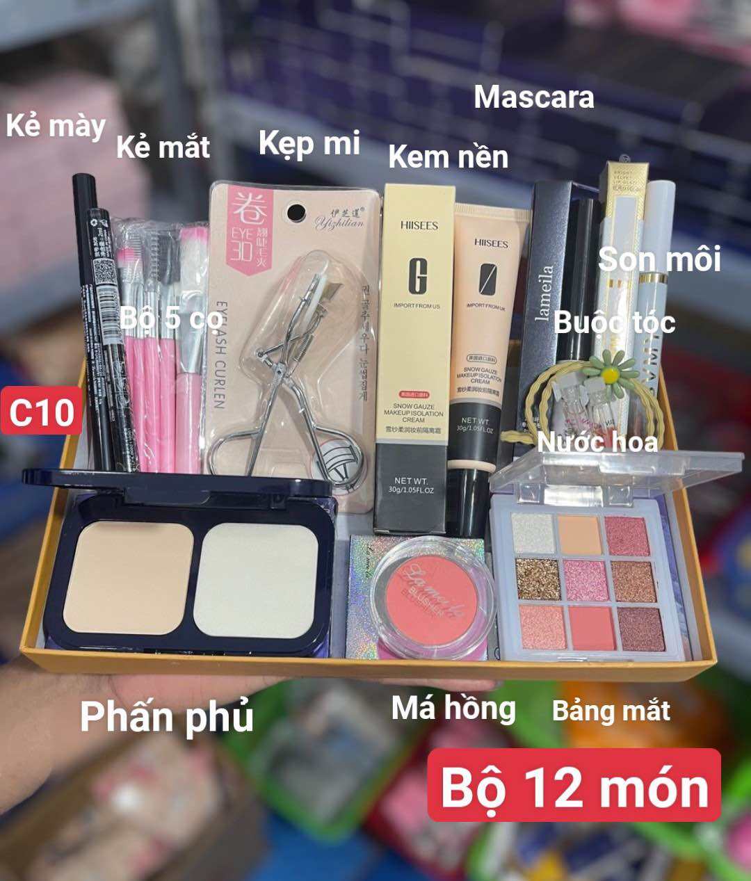 Bộ Trang Điểm[12 Món C10]Đầy Đủ Makeup/Trang Điểm Đi Tiệc/Trang Điểm Cá Nhân Cơ Bản 12 Món C10