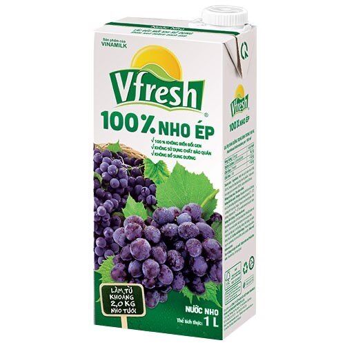 Nước vfresh nho ép 100% - hộp giấy 1l