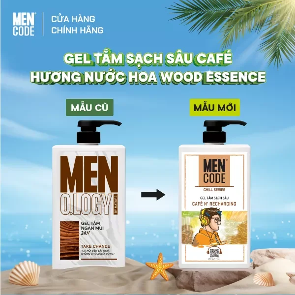Gel tắm men code ngăn mùi 24h 630ml