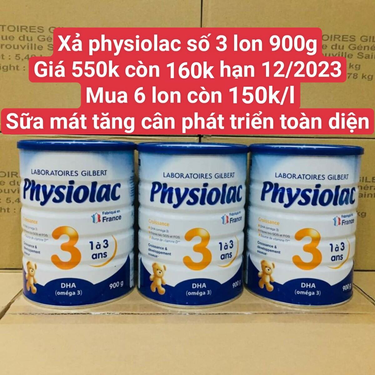 Sữa Physiolac số 3 lon 900g hạn 12/2023