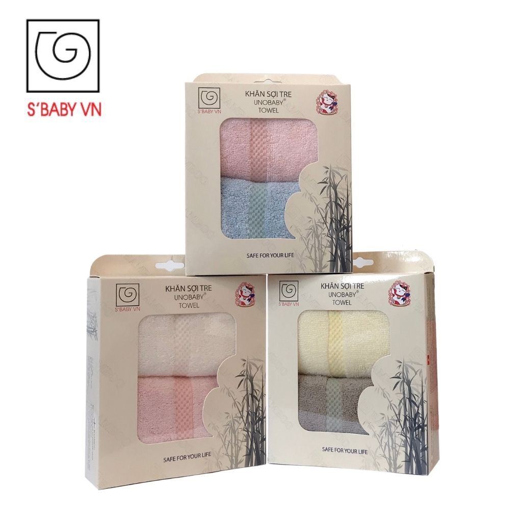 Combo 2 khăn mặt sợi tre cao cấp S’Baby 28x50cm