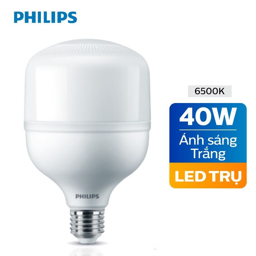 HCM Bóng Led Bulb Tròn 40W Philips. Bóng Đèn Tròn Kín Nước 40W Đui E27 Ánh