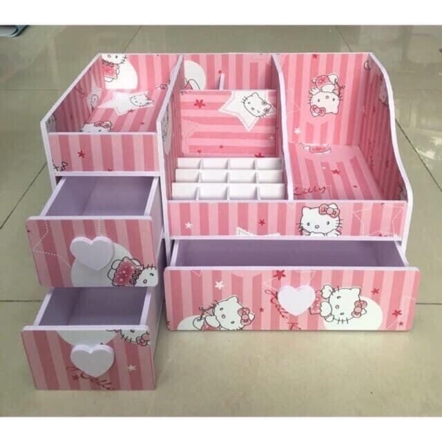 KỆ MỸ PHẨM 3 NGĂN XÉO MÈO KITTY