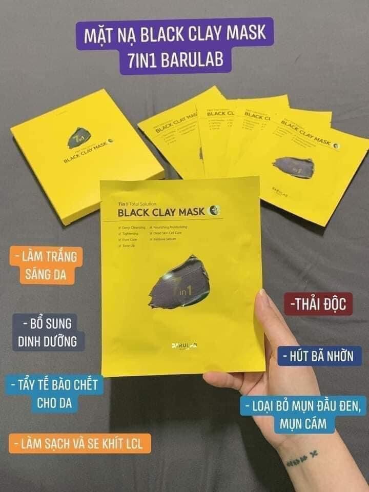 MẶT NẠ ĐẤT SET BLACK CLAY MASK 7 in 1 BARULAB