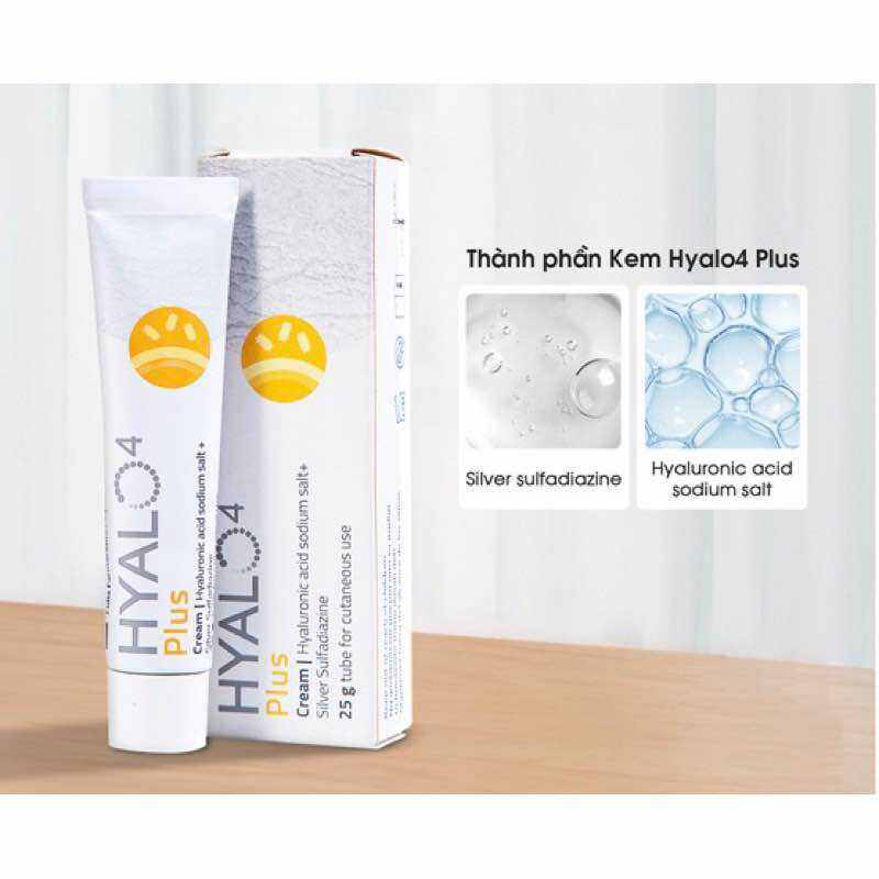 HYALO4 PLUS - Kem bôi vết bỏng (phỏng), vết thương nhiễm trùng, vết thương lâu lành Hyalo4 Plus