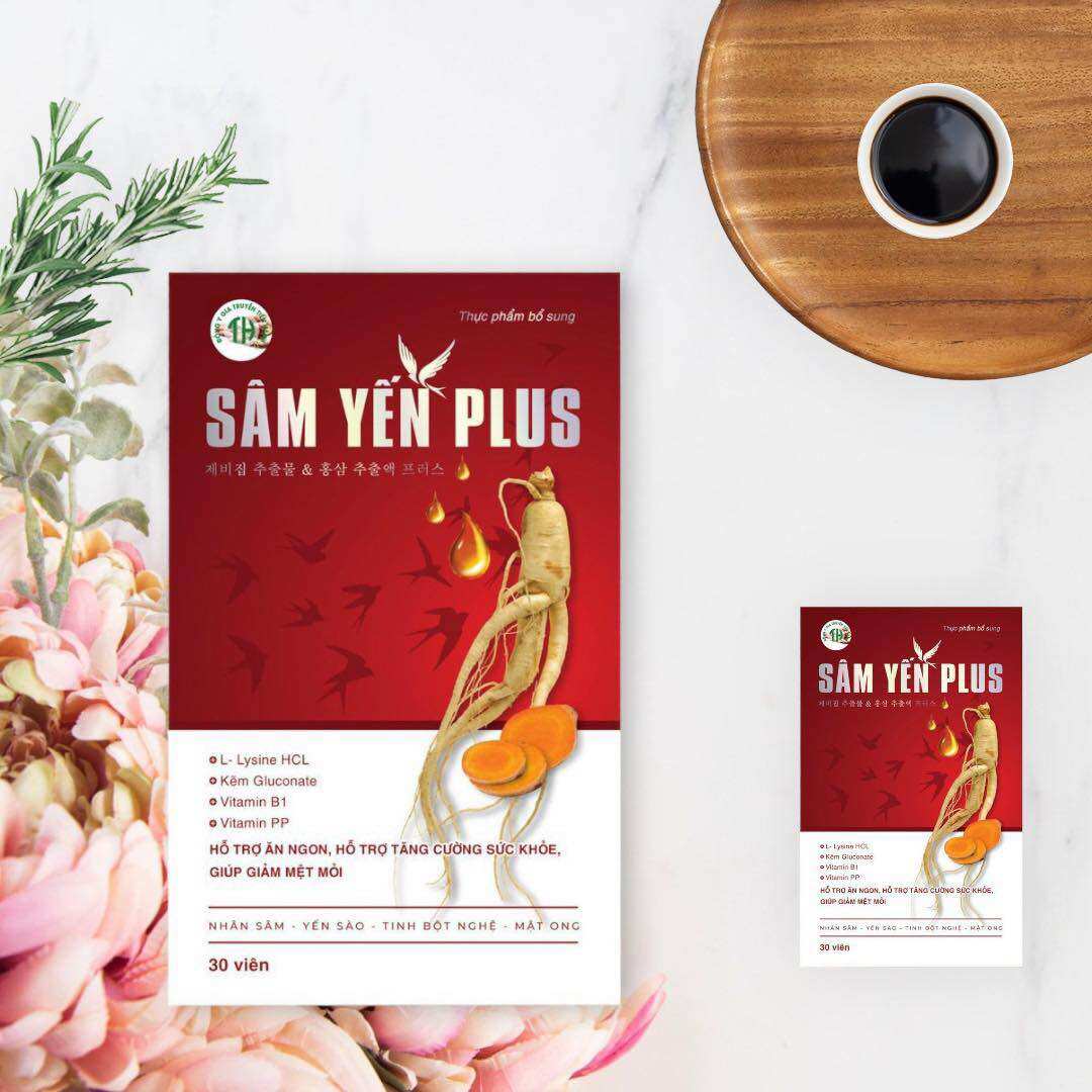 Sâm Yến Plus Tiến Hạnh Mẫu Mới Cải Tiến tặng kèm 60 viên sữa bò béo