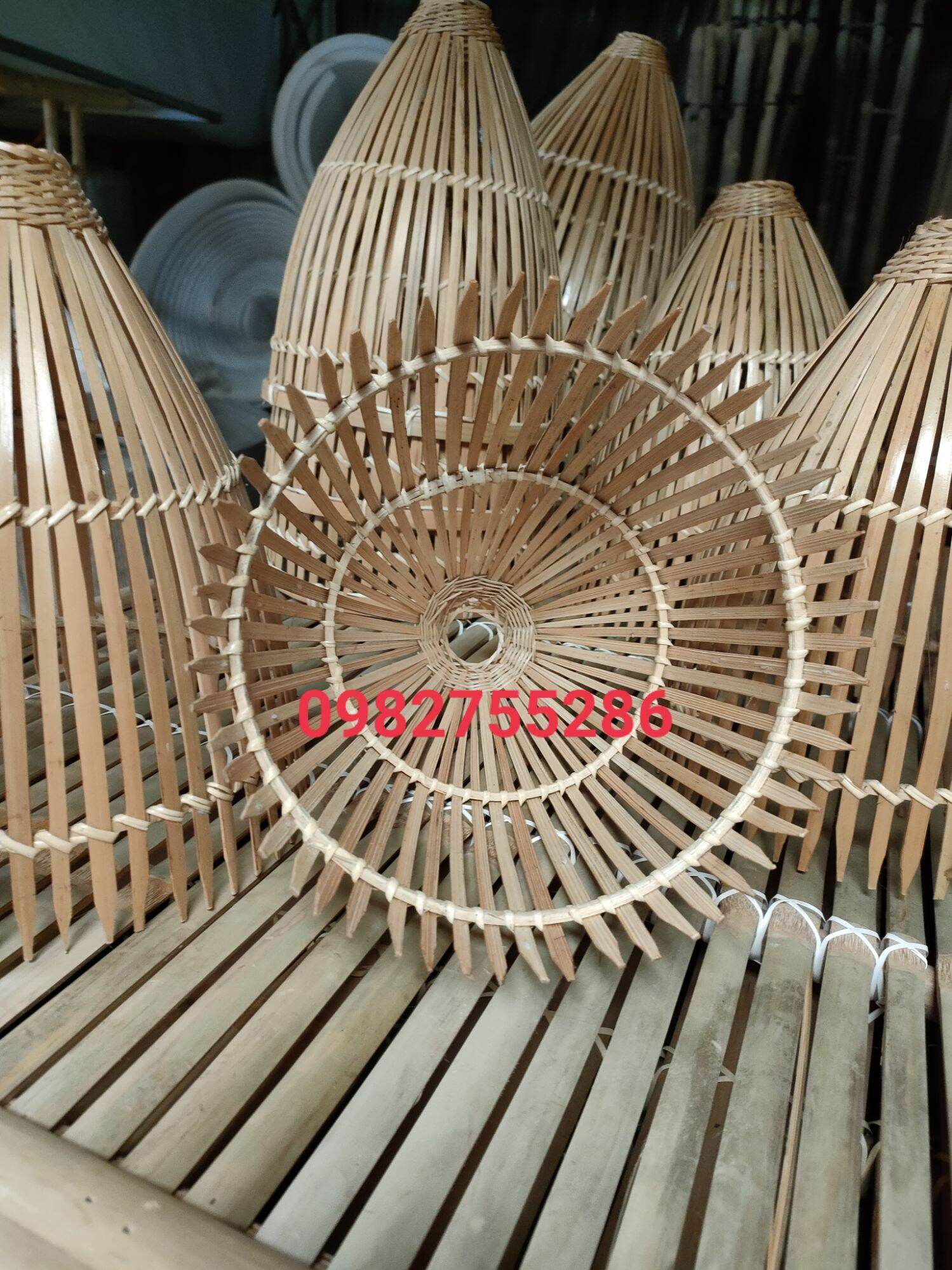 nơm tre chụp đèn, nơm nhọn size 2