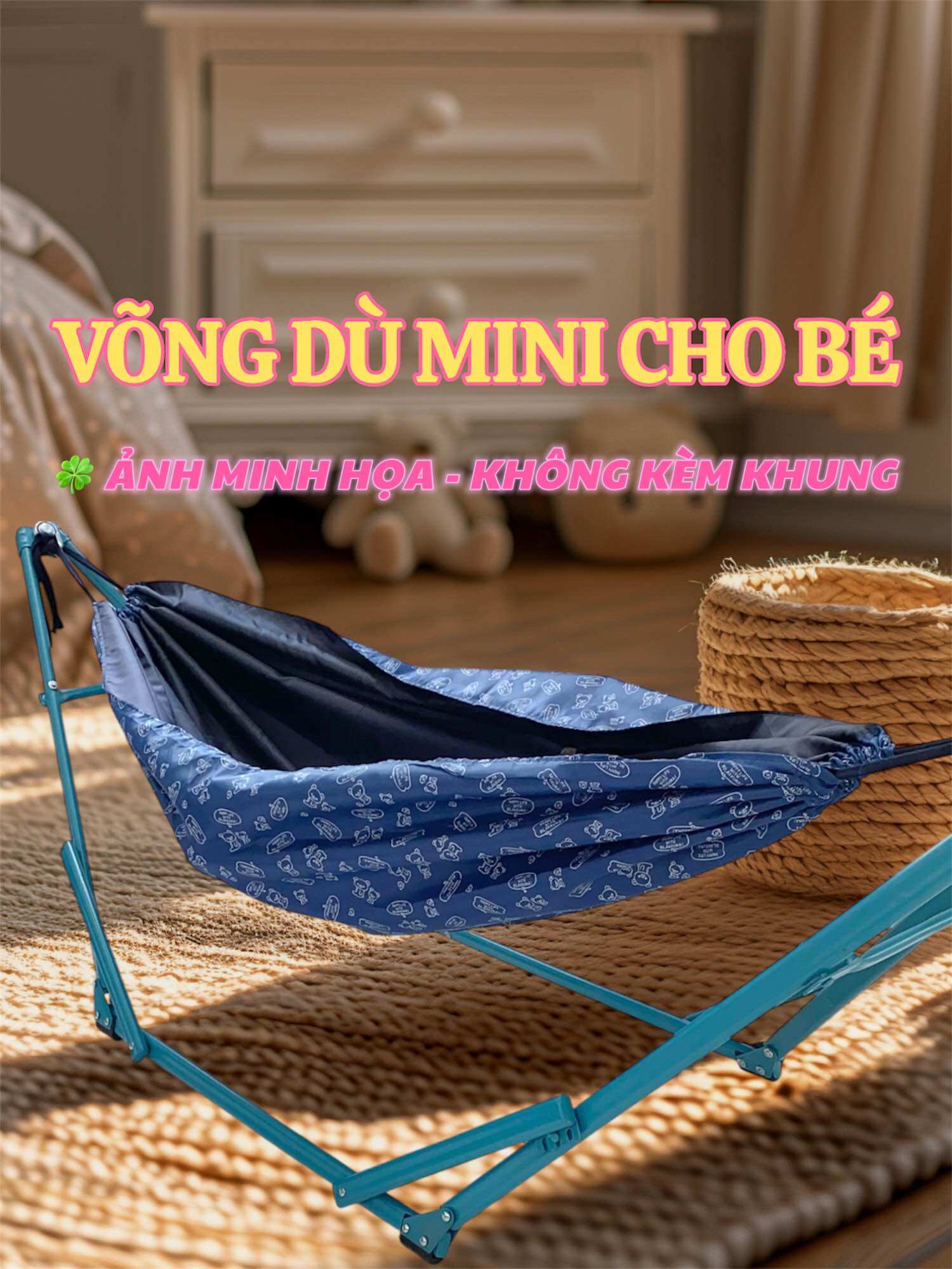 Võng dù cho bé võng dù chống muỗi thế hệ mới võng dù mini 2 lớp -MÀU NGẪU NHIÊN [ KHÔNG KÈM KHUNG]
