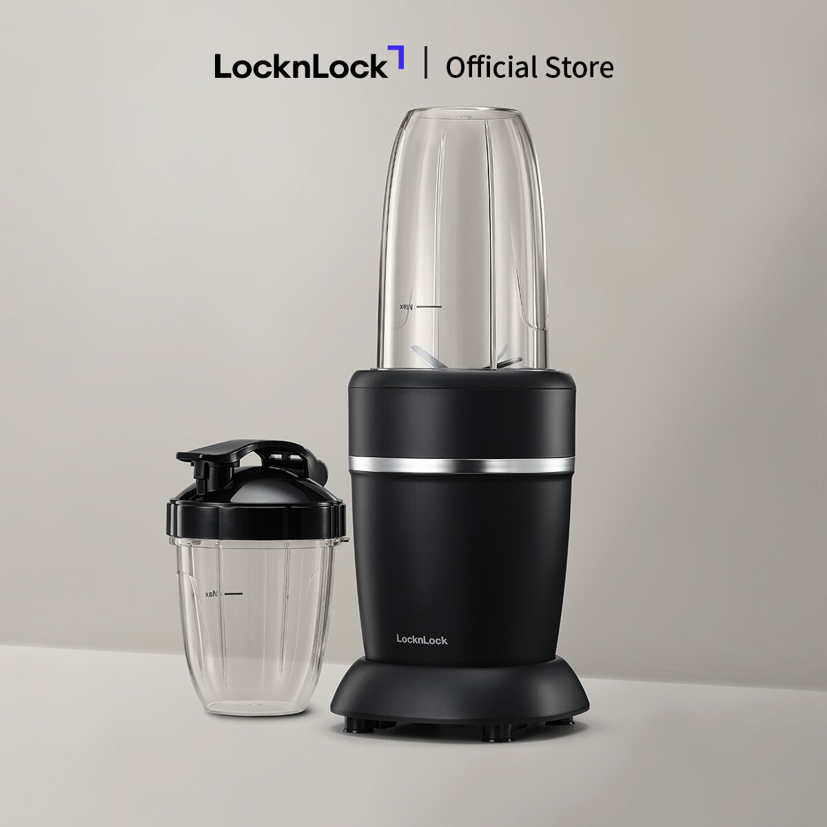 Máy xáy sinh tố LocknLock blender 2 bình đựng 950ml và 500ml xay đá chống trượt EJM452BLK
