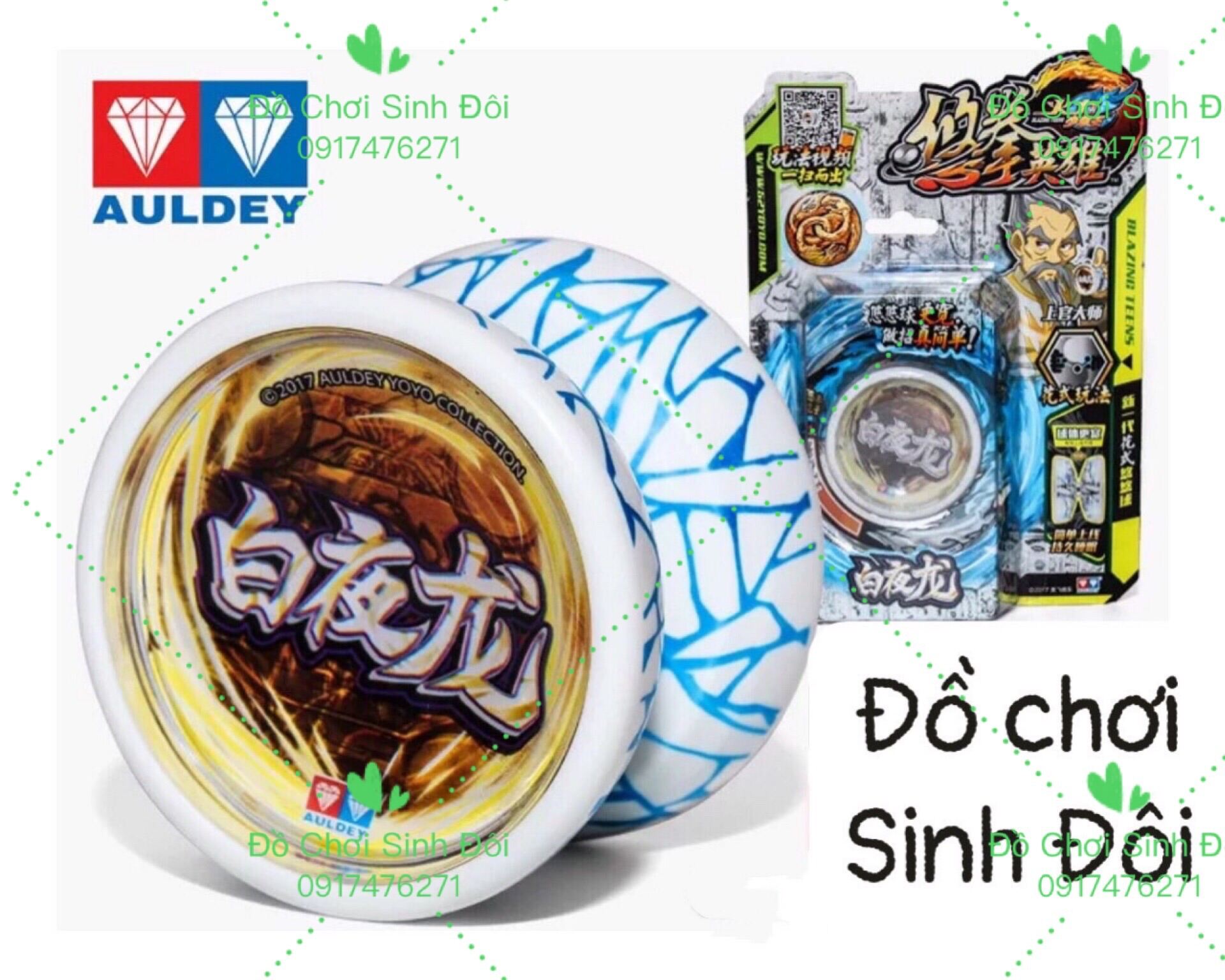 Đồ chơi yoyo màu trắng xanh - tặng 2 dây