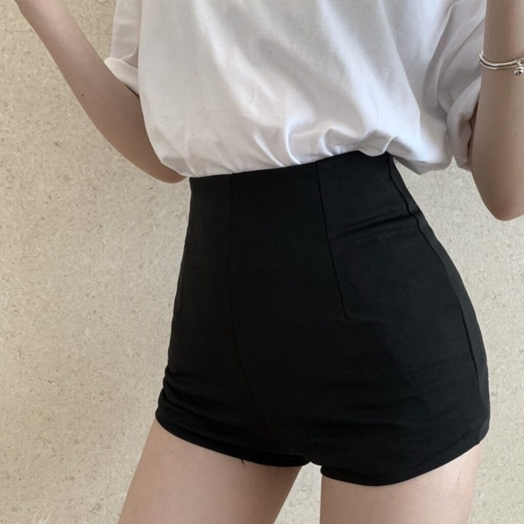 Quần Short Nữ Lưng Cao Chất Co Giãn 4 chiều dày dặn thoáng mát