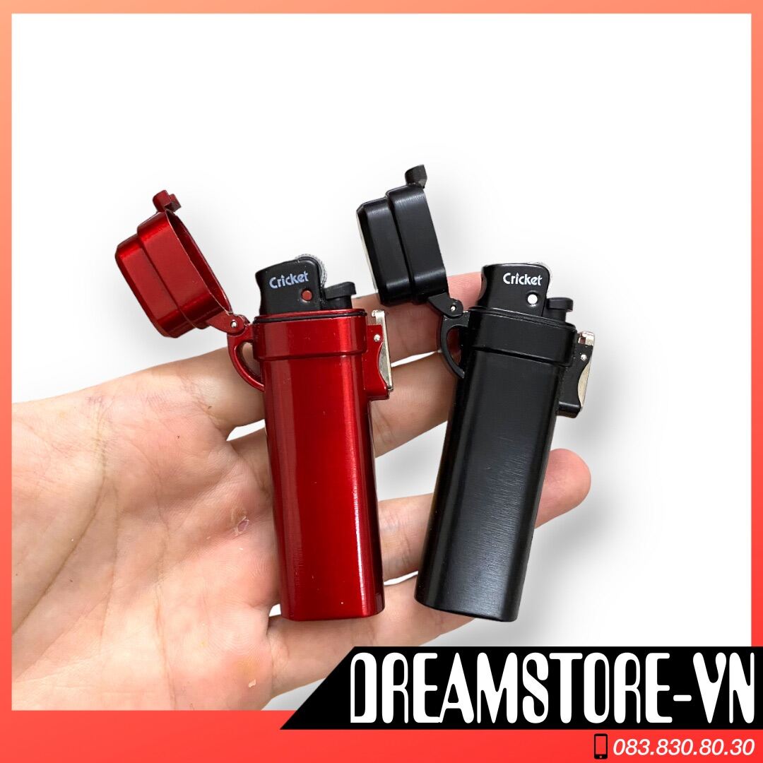 Vỏ Bật Lửa Cricket Original Kim Loại - Có Ron Kháng Nước