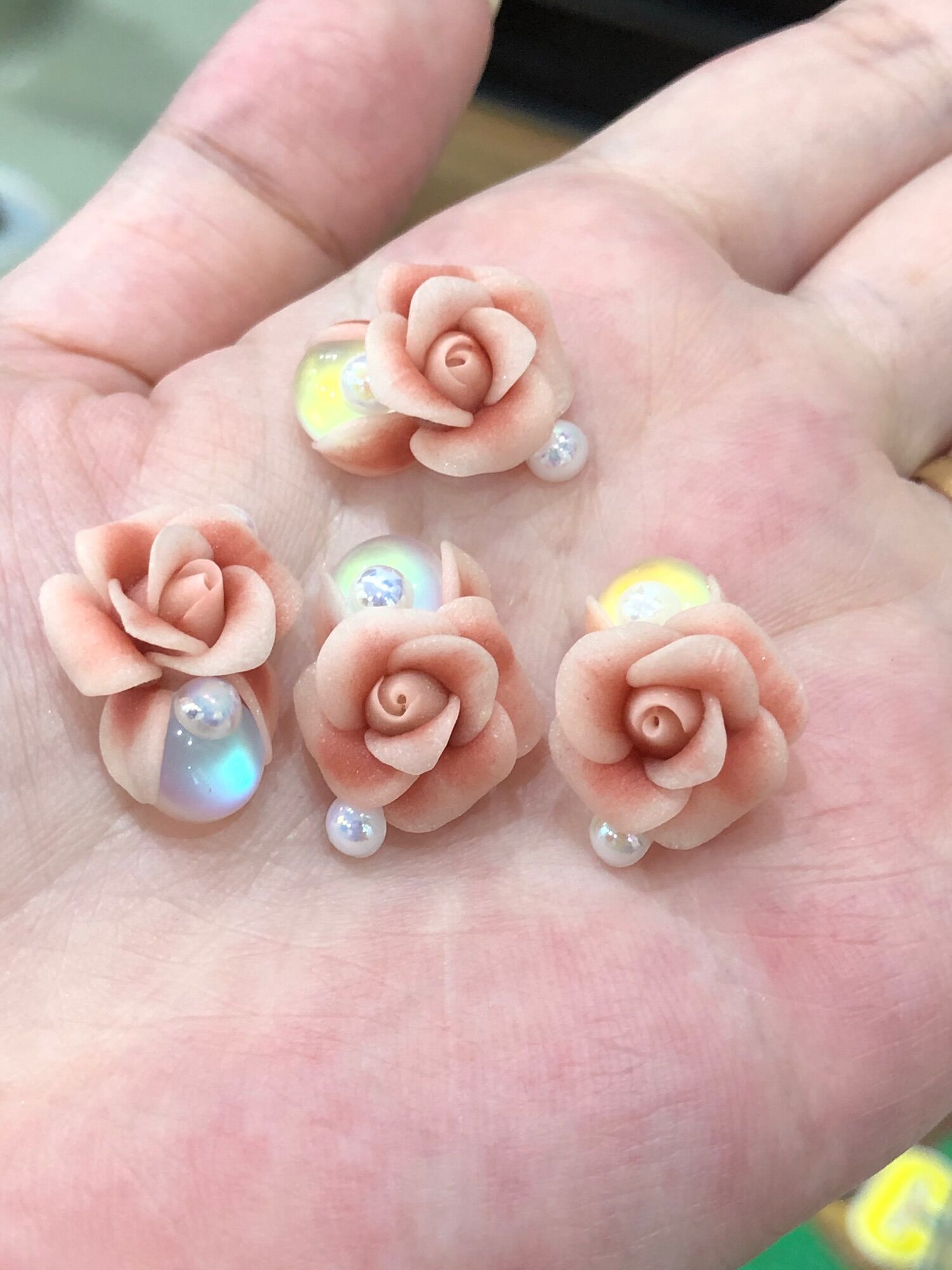 Hoa bột - phụ kiện nail - hồng mắt mèo