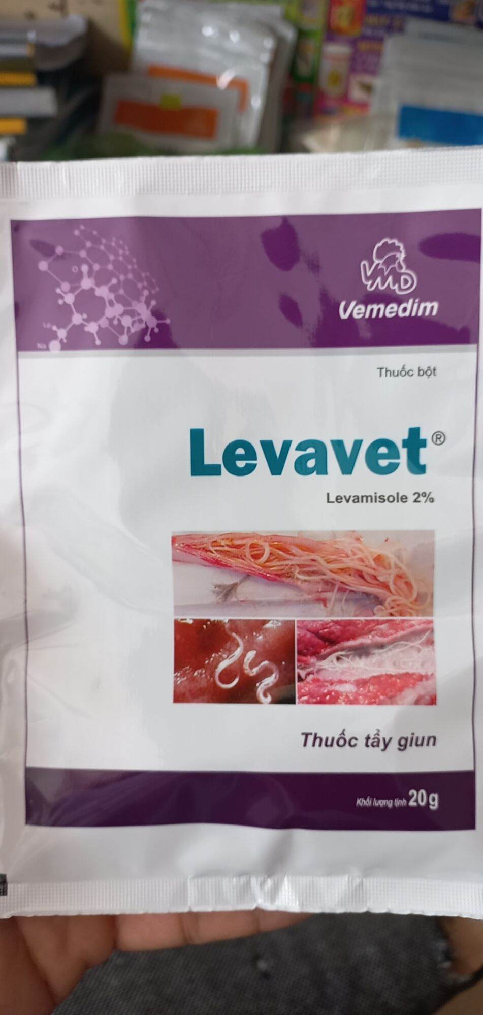 Tẩy giun LEVAVET,nội kí sinh trùng,giun tròn,giun lươn...