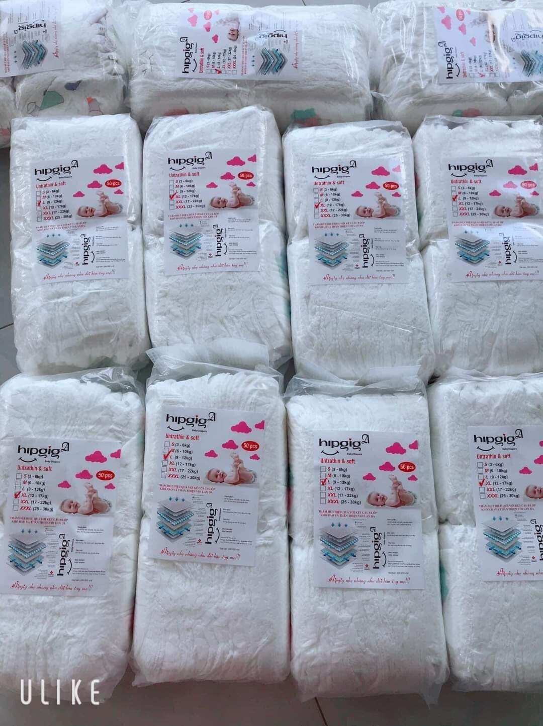 Combo 100 bỉm tả quần/tả dán Hipgig A loại 1