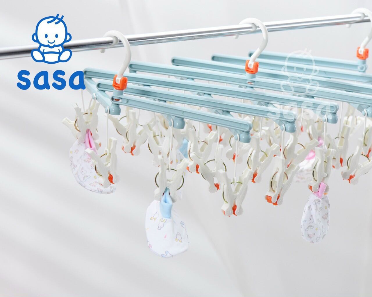 Móc Gấp Gọn Phơi Đồ Cho Em Bé - 29 Kẹp Siêu Chắc