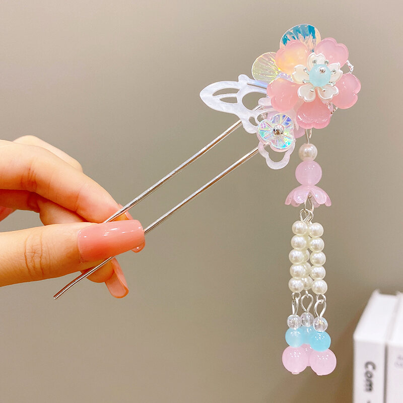 Hán phục trẻ em phụ kiện tóc phong cách cổ phụ kiện tóc tua rua phụ kiện tóc trâm cài tóc trâm cài tóc phụ kiện cổ trang cổ điển siêu thần tiên bé gái