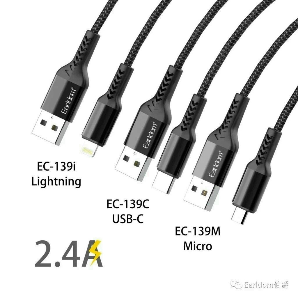 Cáp sạc Earldom EC139 (Lightning /TypeC /Micro) -Bảo hành 12 tháng