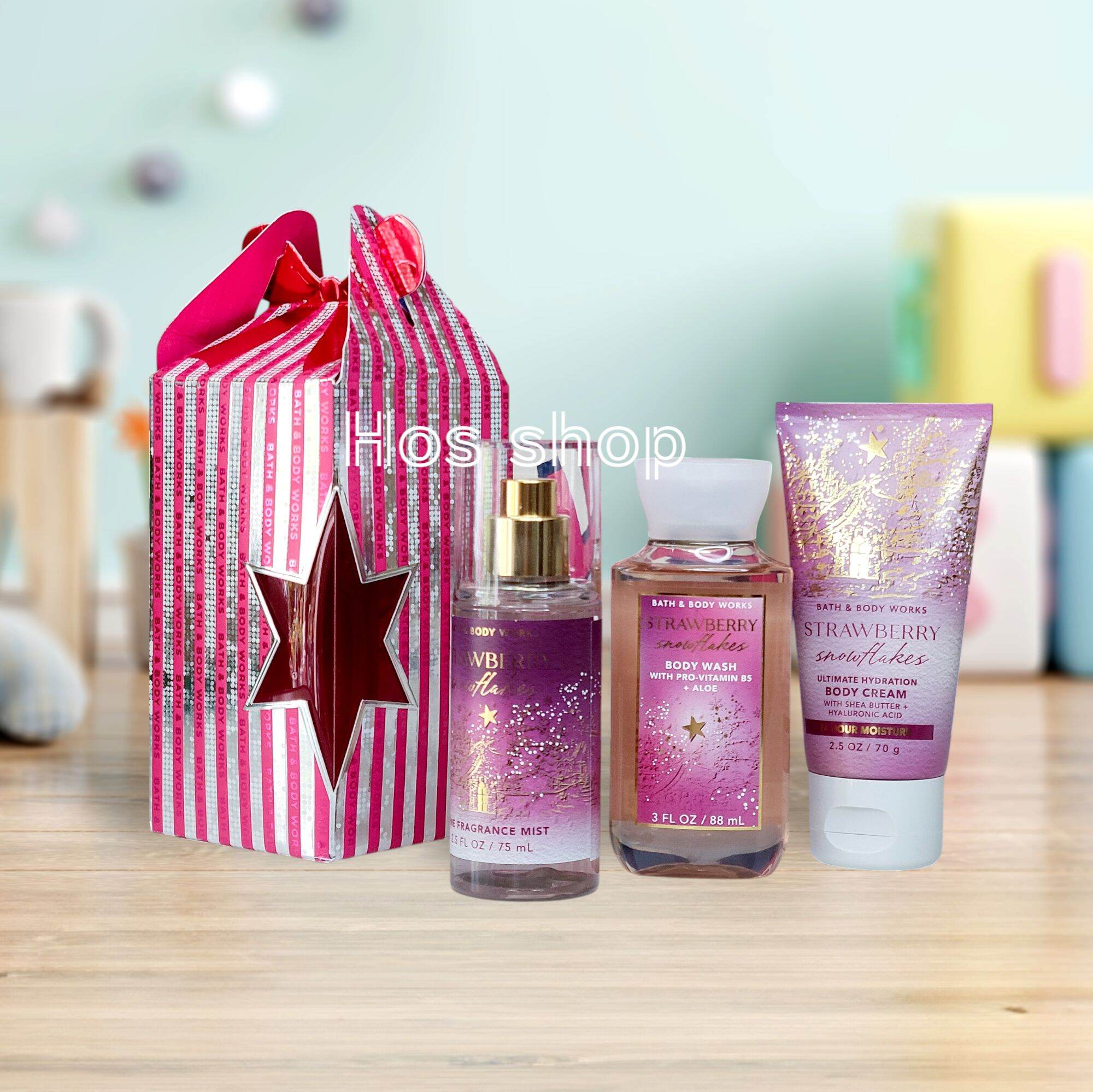 Bộ sản phẩm tắm dưỡng xịt thơm mini 3 món Bath and Body Works