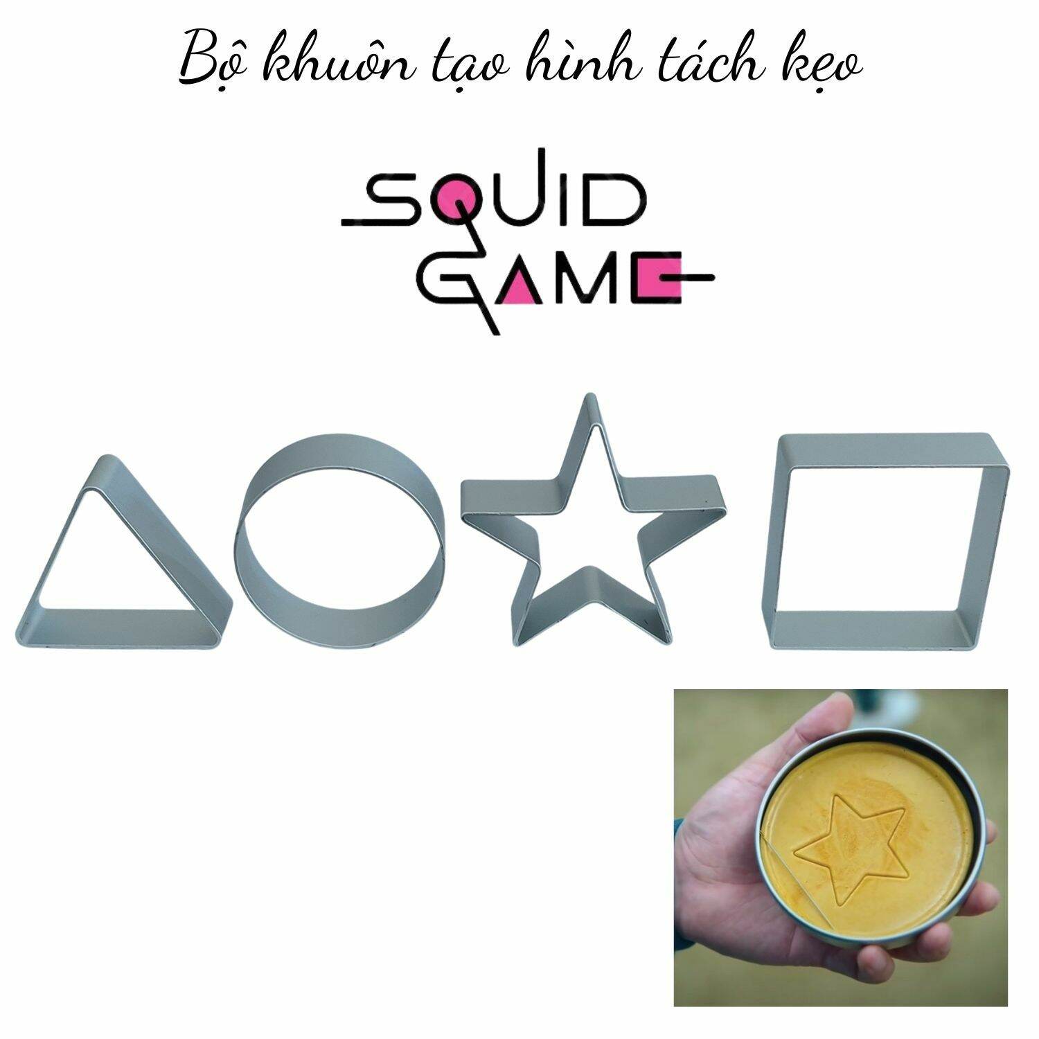 Squid Game Kẹo Tách Đường Trò Chơi Con Mực Tách Kẹo Đường Dalgona Siêu Hấp  Dẫn  Shopee Việt Nam