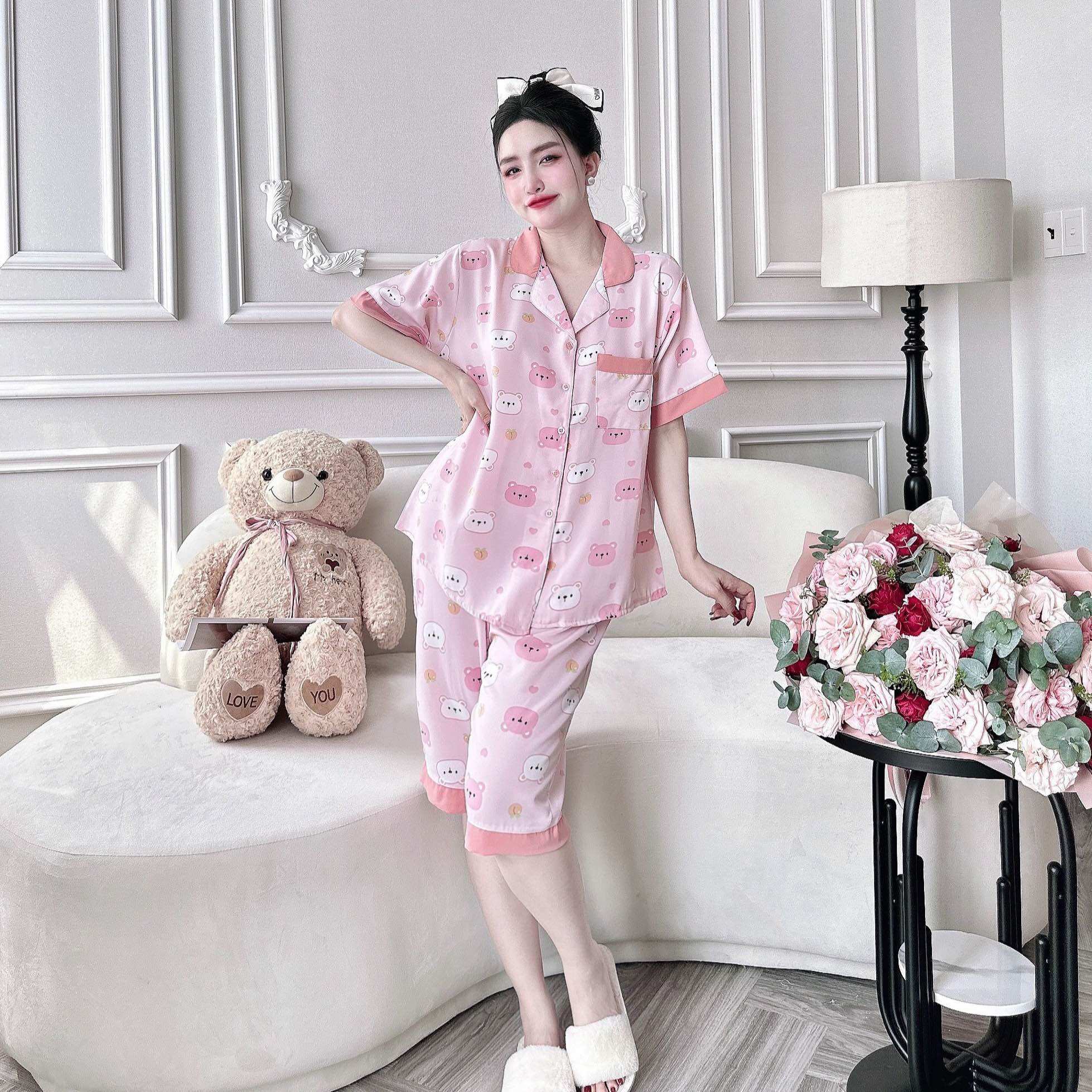 (Bigsize 45-110kg) Đồ bộ Lụa Mango Cao Cấp - Hàng chuẩn size