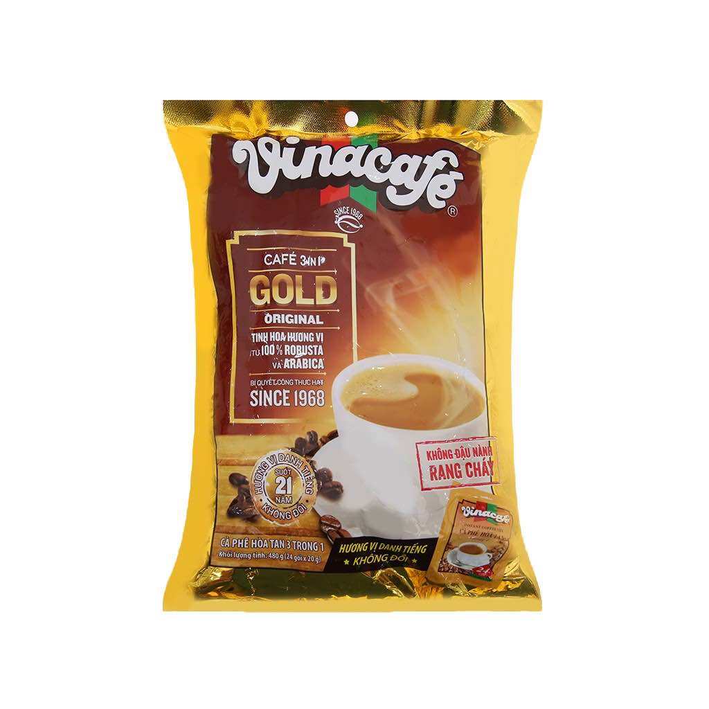 Cà phê sữa 3in1 Gold Original VinaCafe bịch 40 góiDATE 2025