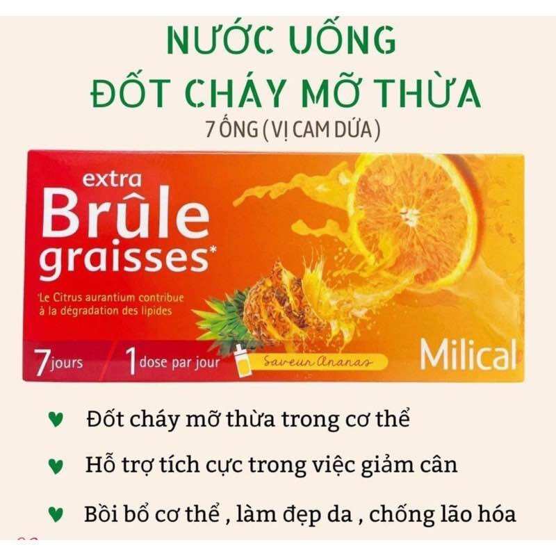 Detox Milical Extra Brule Graisses 7 ống vị cam dứa siêu ngon