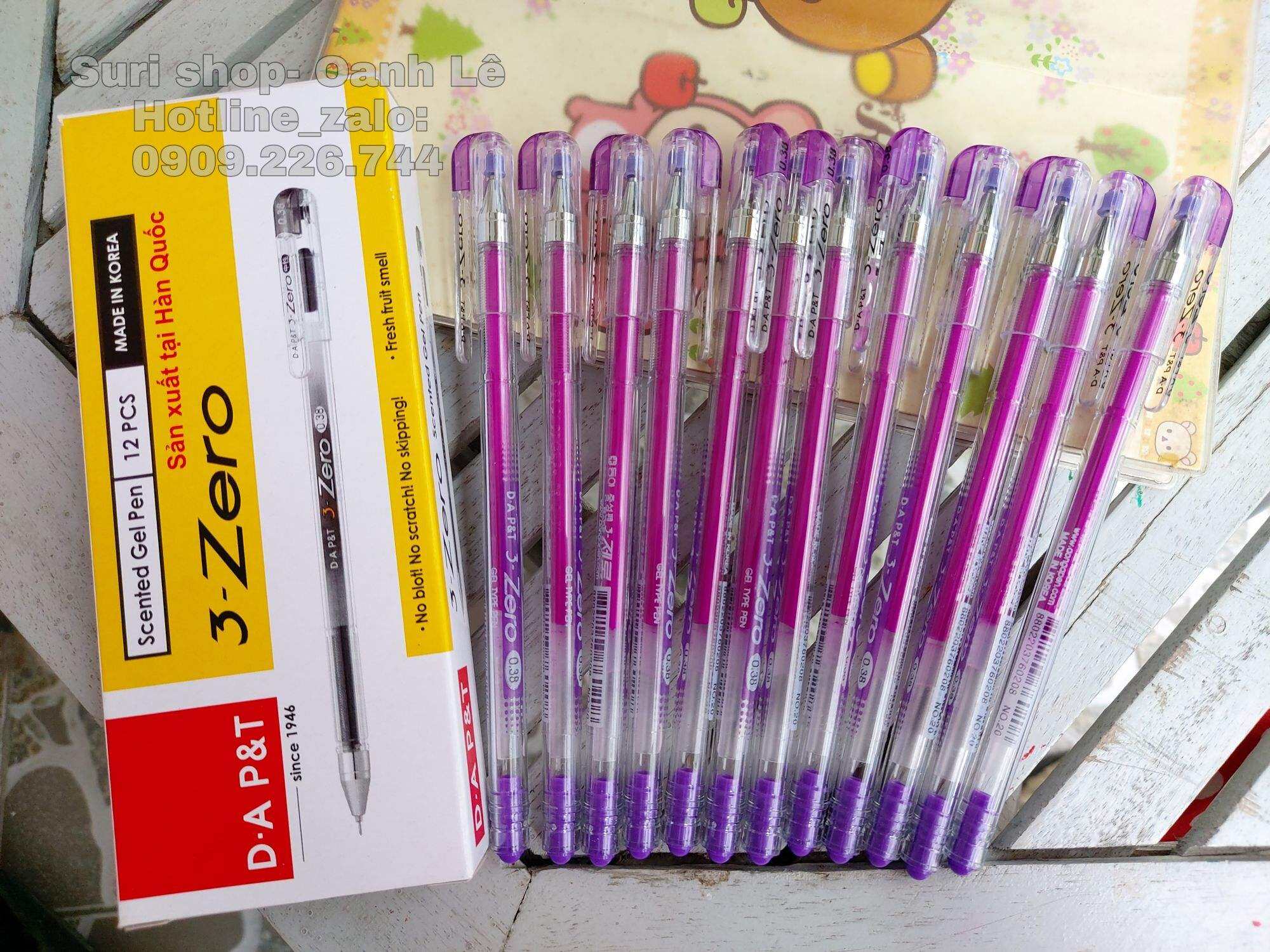Hộp 12 cây bút gel mực tím Zero chính hãng Hàn Quốc