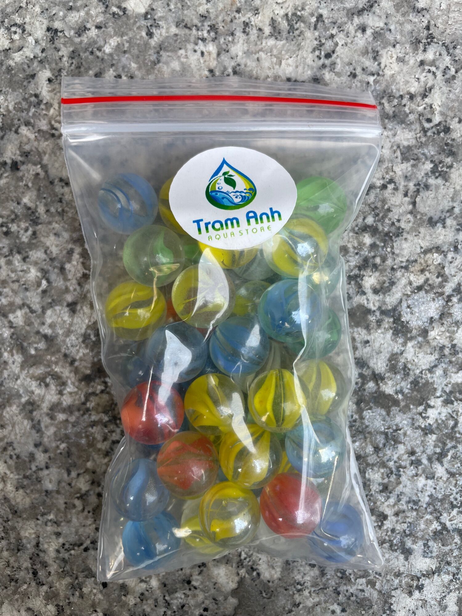 Sỏi thuỷ tinh nhiều màu trang trí cho bể cá 200G