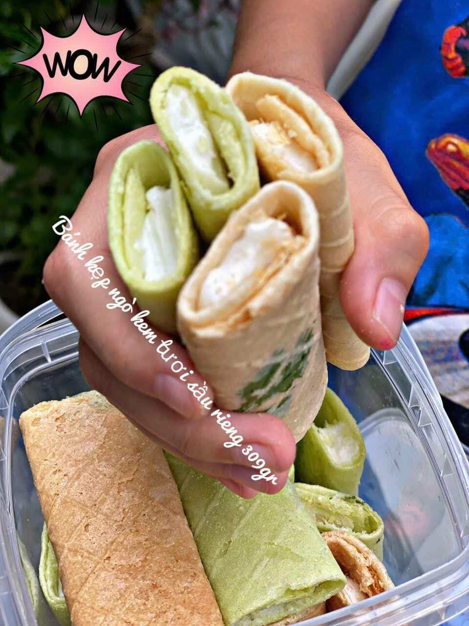 Bánh kẹp ngò nhân kem bơ sầu riêng mix 2 vị 400g
